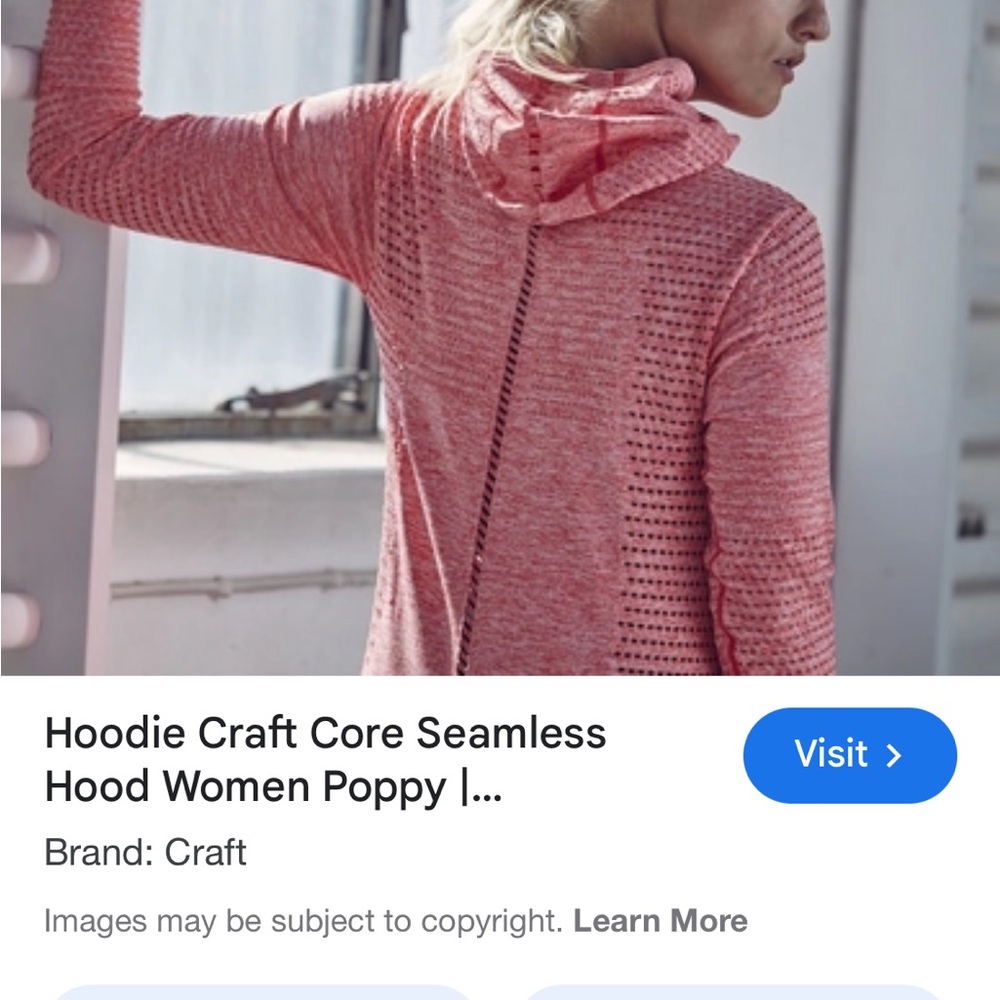 Craft Red Hooded Mesh Top
